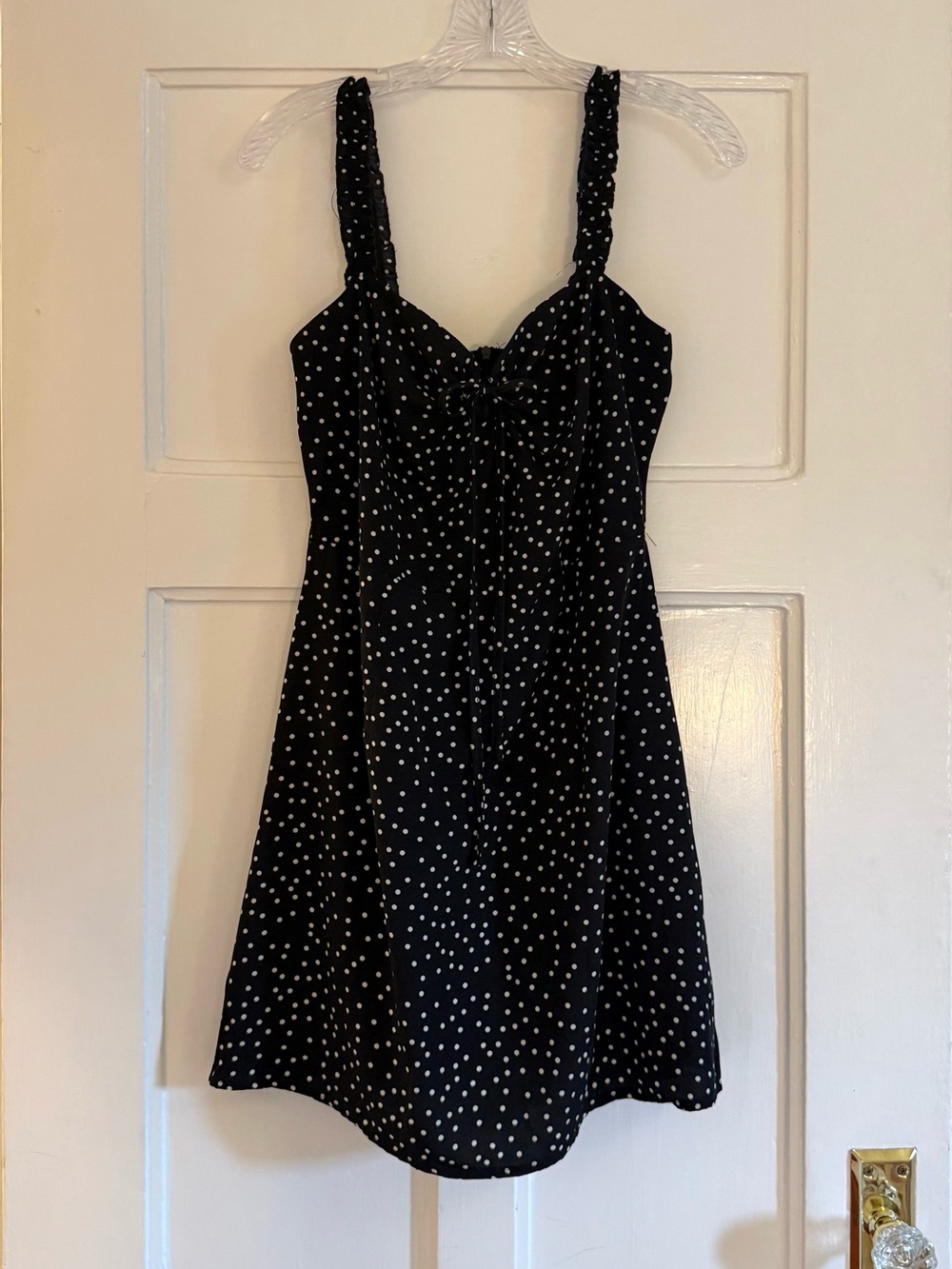 Princess Polly black and white polka dot mini dress